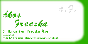 akos frecska business card